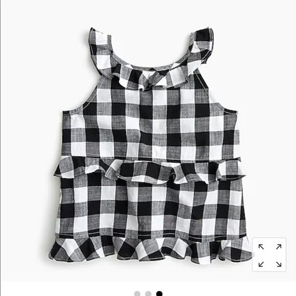 NWT J. Crew Crewcuts Black and White Gingham Top Size 5 - Picture 2 of 5